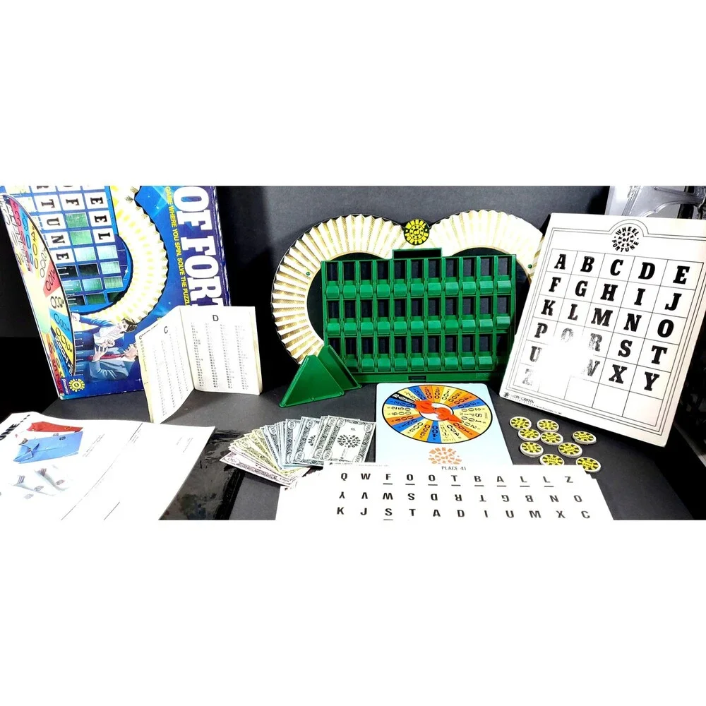 Vintage 1985 Wheel of Fortune Board Game with Letter Board, Complete